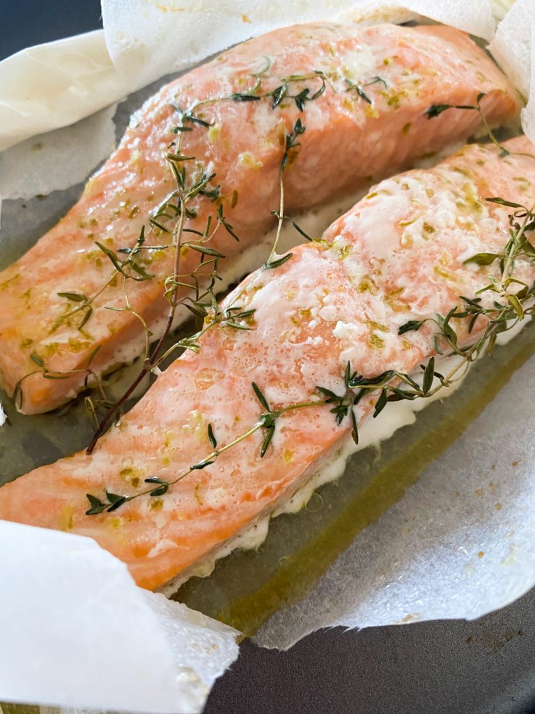 Quick dinner with salmon