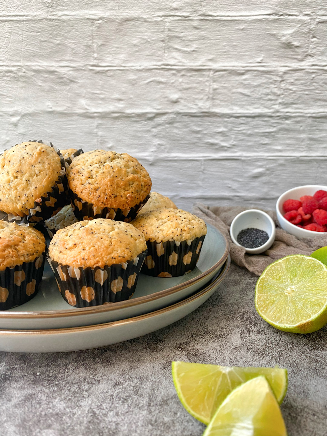 Display of Lime Poppy Seed Muffins