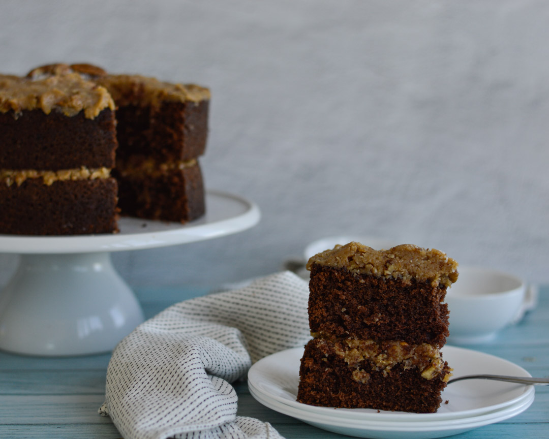 A piece of German Chocolate Cake