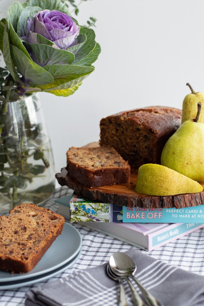 Date Loaf Cake with Pears