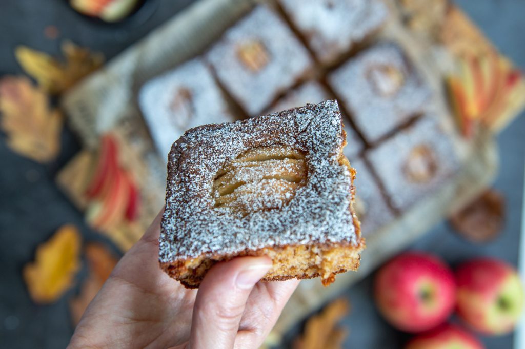 a piece of the apple coffee cake. 